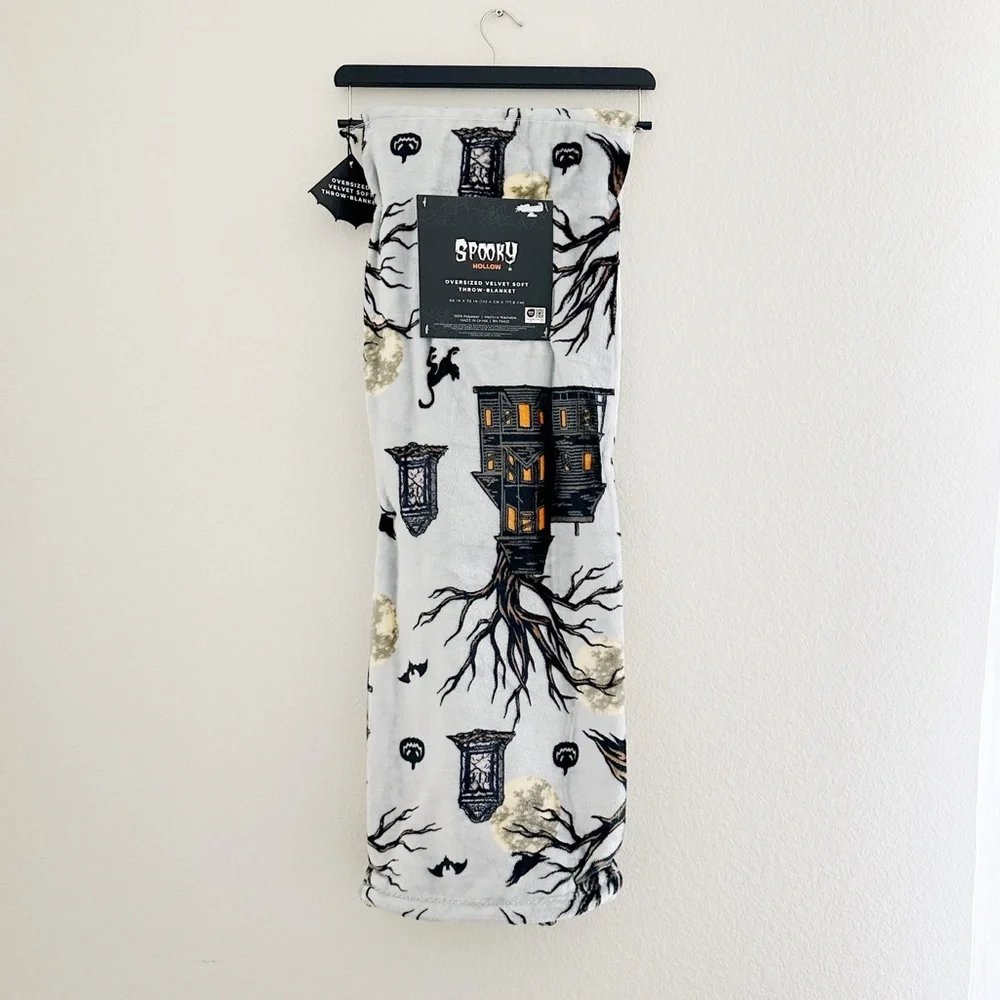 NEW Spooky Hollow Blanket with Haunted House Design
